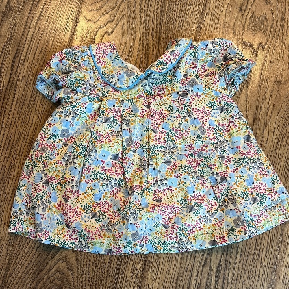 the oaks apparel baby girls 6m floral button back collared dress NWOT